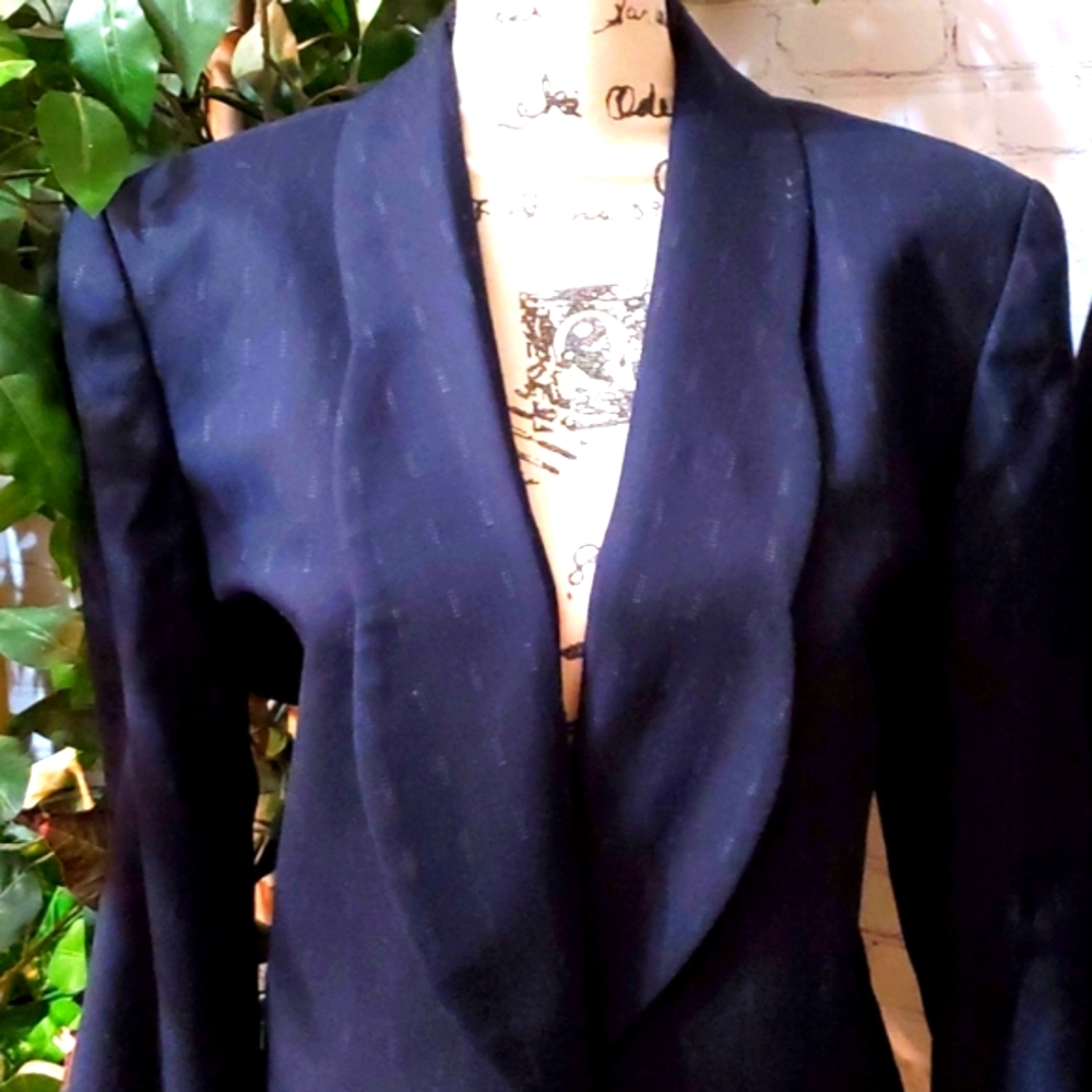 Christian Dior Navy Wool Skirt Suit 14 - Picture 3 of 15